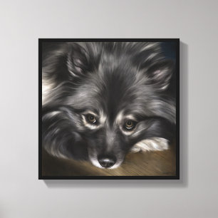 Betitlad "glamour " för Keeshond digital målning Canvastryck