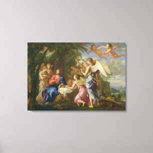 Betjänad av Kristus änglar, c.1650 (olja på kan Canvastryck