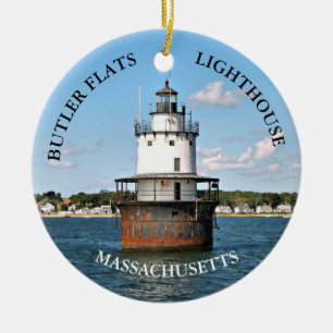 Betjänten sänker fyren, den Massachusetts Julgransprydnad Keramik