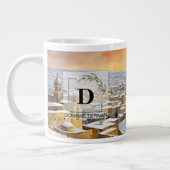 Betlehem i Snö Jumbo Mugg - Heliga Land Gift (Vänster)