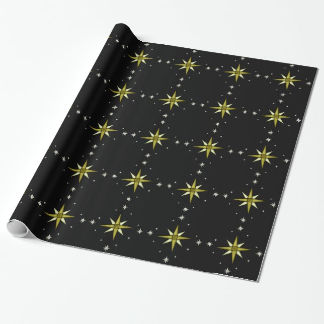 Betlehem Night Shining Stars Presentpapper (Utrullad)