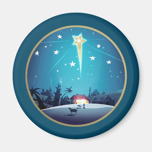 Betlehem-stjärnan. Julgift Magnets Magnet (Framsidan)