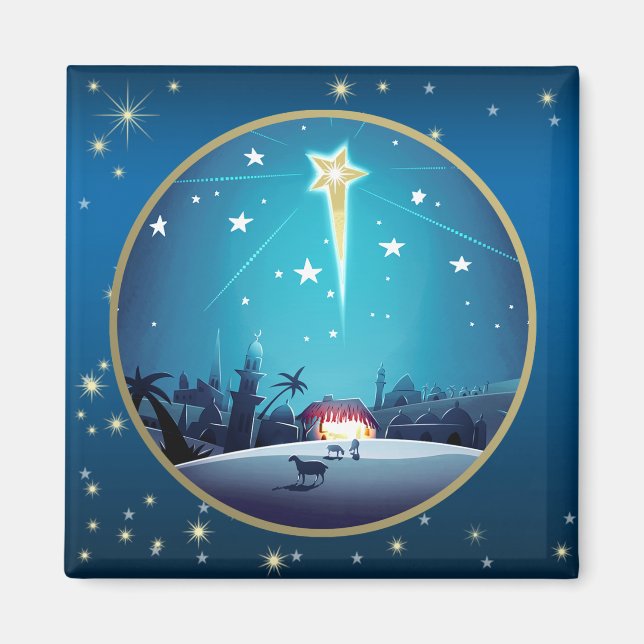 Betlehem-stjärnan. Julgift Magnets Magnet (Framsidan)
