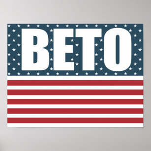 Beto American Flagga Texas Guvernör i valet till E Poster