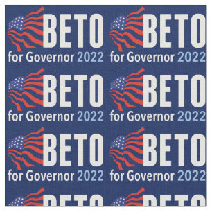 Beto för guvernör 2022 Texas Valection Blue Flag Tyg