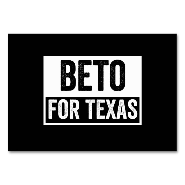 beto FOR TEXAS Bordsnummer (Framsidan)