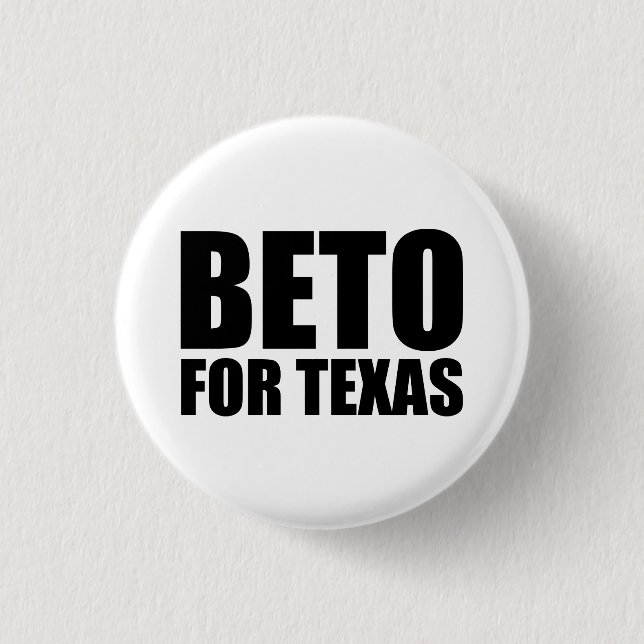 Beto for Texas white och svart modern Knapp (Framsida)