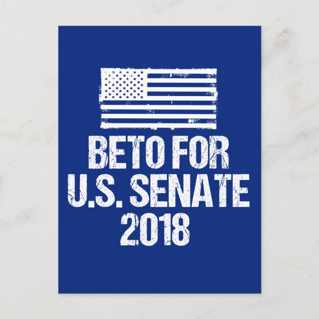 Beto for U.S. Senate 2018 Texas Val Vykort (Framsida)