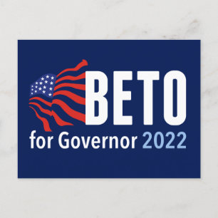 Beto O'Rourke för guvernör 2022 Texas-val Vykort