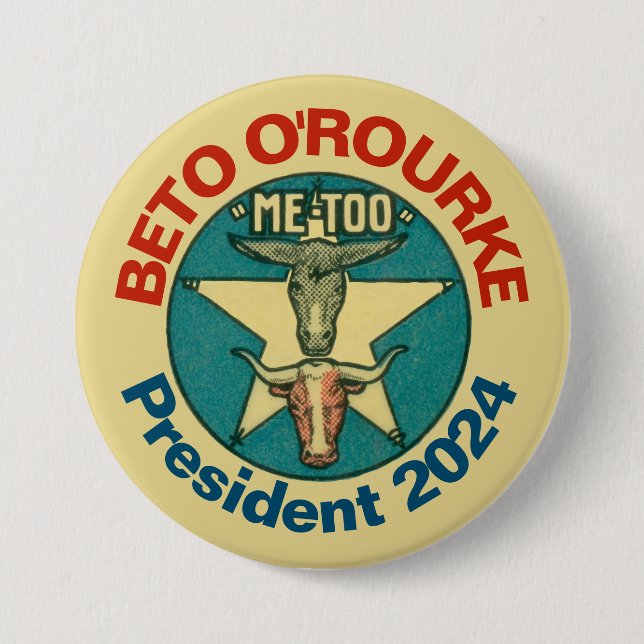 Beto O'Rourke President 2024 Button Knapp (Framsida)