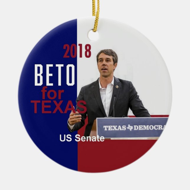 BETO O'Rourke Texas 2018 Julgransprydnad Keramik (Framsidan)