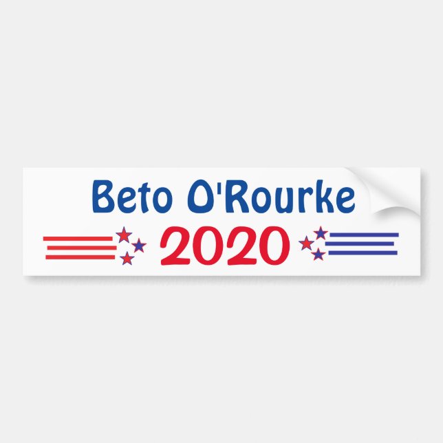 Beto O'Rourke till president 2020 Bildekal (Framsidan)