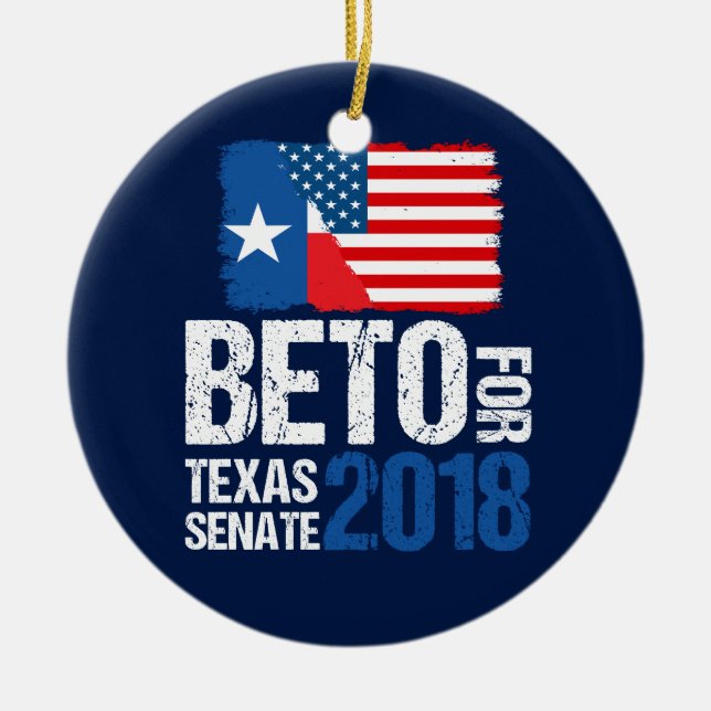 Beto O'Rourke till Texas Senate 2018 Val Julgransprydnad Keramik (Framsidan)