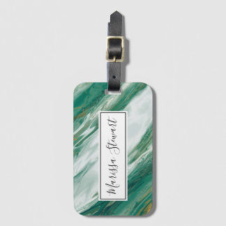 Betonad målad marmor för smaragdJadegrönt guld Bagagebricka