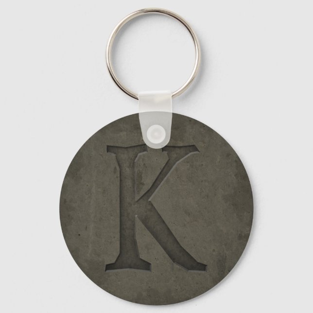 Betong, Monogram Brev K Nyckelring (Framsida)