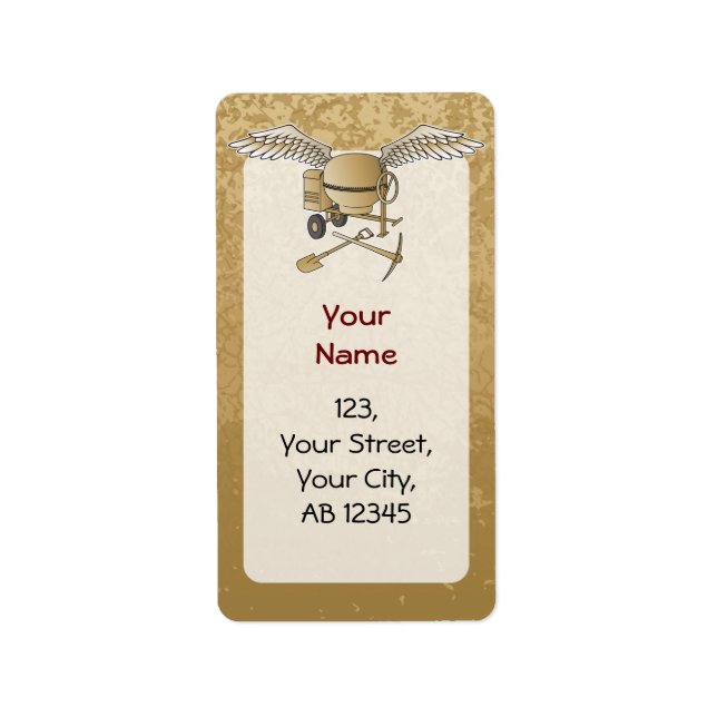 Betongblandare beige adressetikett (Framsidan)