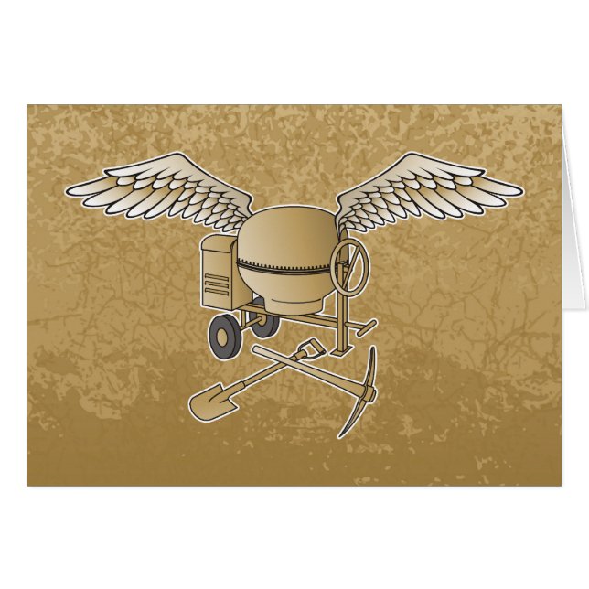 Betongblandare beige hälsningskort (Framsidan Horizontal)