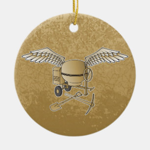 Betongblandare beige julgransprydnad keramik