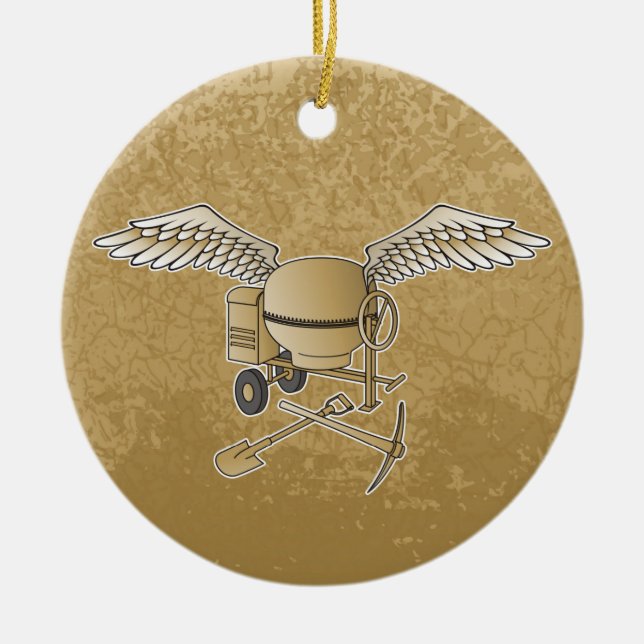 Betongblandare beige julgransprydnad keramik (Framsidan)