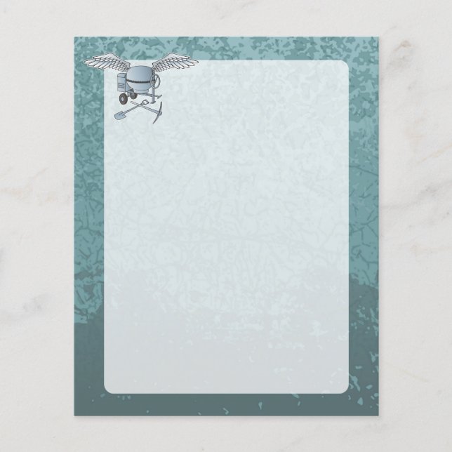 Betongblandare blå grått flygblad (Framsidan)