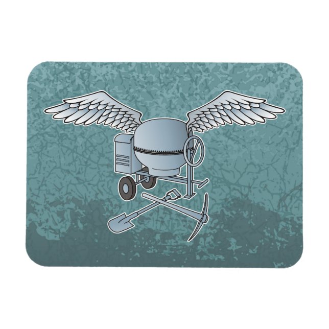 Betongblandare blågrå magnet (Horisontell)