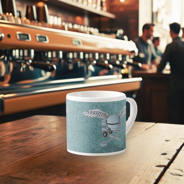 Betongblandare, blått grått espressomugg (Skapare uppladdad)