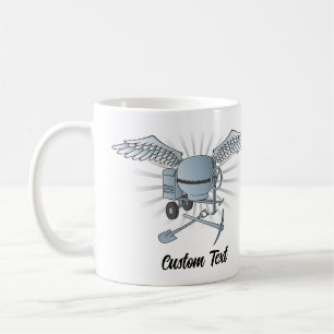 Betongblandare, blått grått kaffemugg