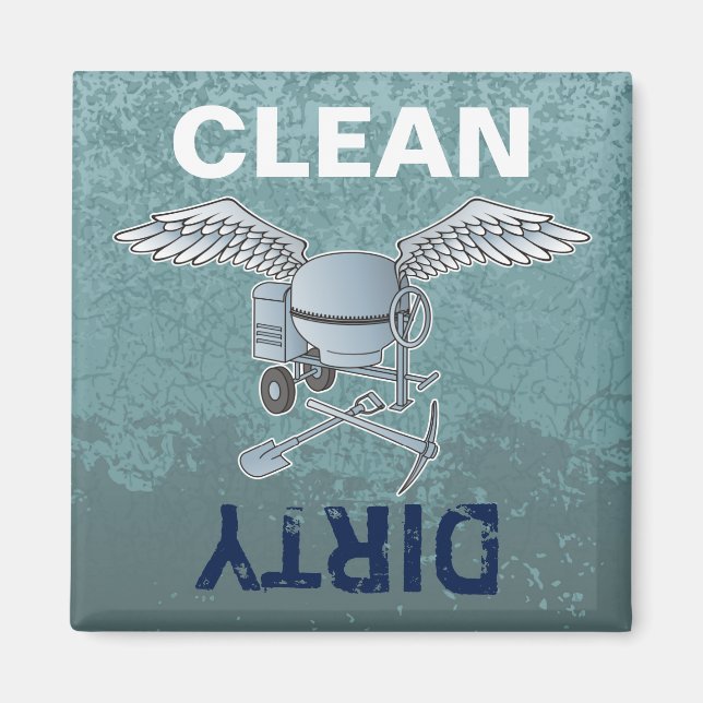 Betongblandare, blått grått magnet (Framsidan)