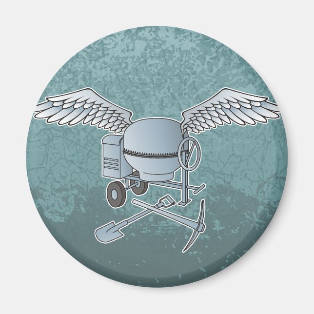 Betongblandare, blått grått magnet (Framsidan)