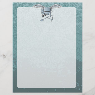 Betongblandare, blått grått reklamblad