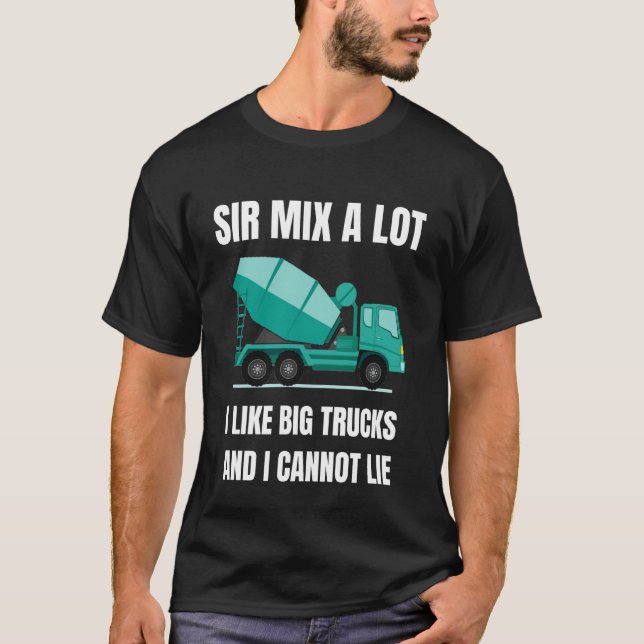 Betongblandare Förare Stort Fordon Tung Utrustning T Shirt (Framsida)