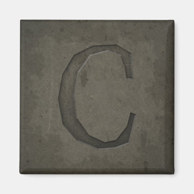 Betongmonogram Brev C Magnet (Framsidan)