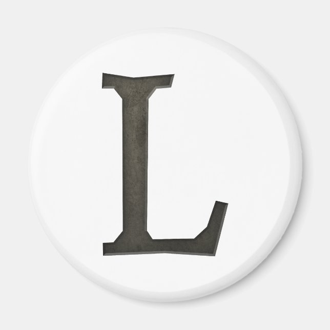 Betongmonogram Brev L Magnet (Framsidan)