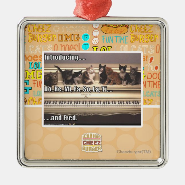 Beträffande, Mi, Fa, så, gör La, Ti, Fred Julgransprydnad Metall (Framsidan)