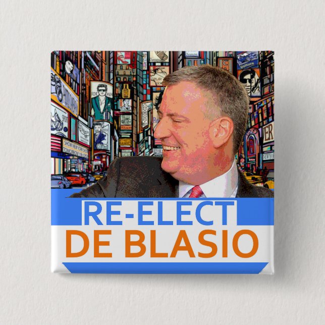 Beträffande-Utvald de Blasio i 2017 Knapp (Framsida)