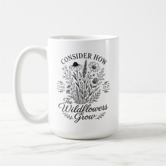 Betrakta vildblommorna Lukas 12 Kristna Kaffemugg