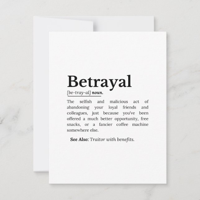 Betrayal Definition Funny version (Framsida)