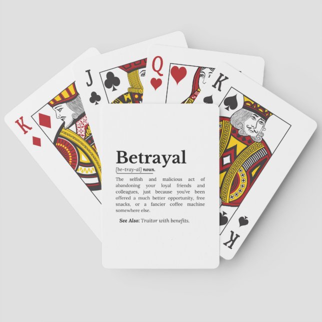 Betrayal Definition Funny version Casinokort (Baksidan)