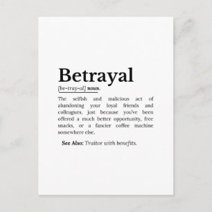 Betrayal Definition Funny version Helg Vykort