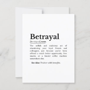 Betrayal Definition Funny version Vykort