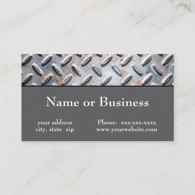 Betrodd stålplatta visitkort (Framsida)