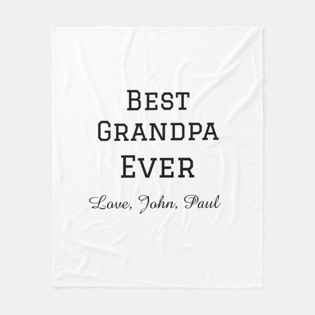 Bets Grandpa, morfar presenter enkel namn Fleecefilt (Framsidan)