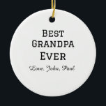 Bets Grandpa, morfar presenter enkel namn Julgransprydnad Keramik<br><div class="desc">utformning</div>