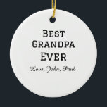 Bets Grandpa, morfar presenter enkel namn Julgransprydnad Keramik<br><div class="desc">utformning</div>