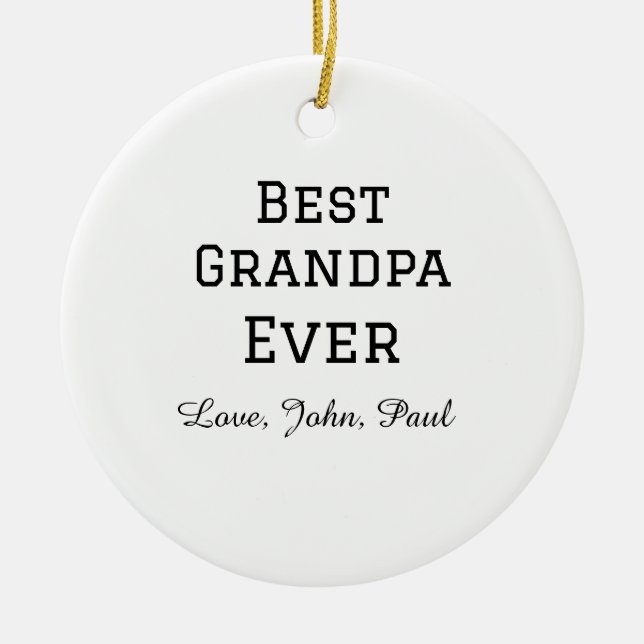 Bets Grandpa, morfar presenter enkel namn Julgransprydnad Keramik (Framsidan)