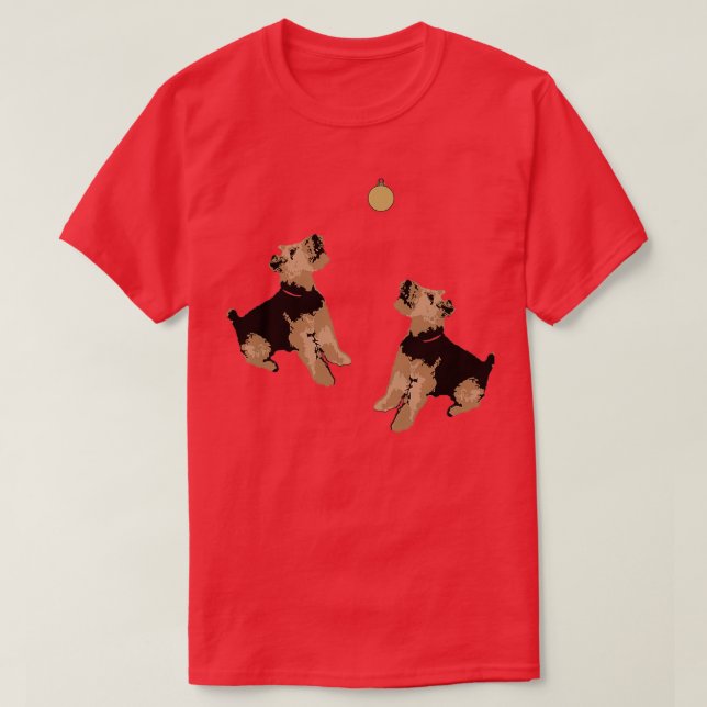 Betsi Welsh Terrier-juldesign T Shirt (Design framsida)