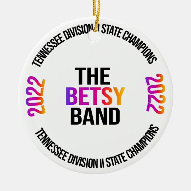 Betsy Band State Championship Ornamship Julgransprydnad Keramik (Framsidan)