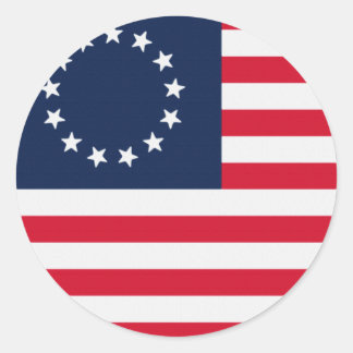 Betsy Ross 13 Stars American Flagga Runt Klistermärke