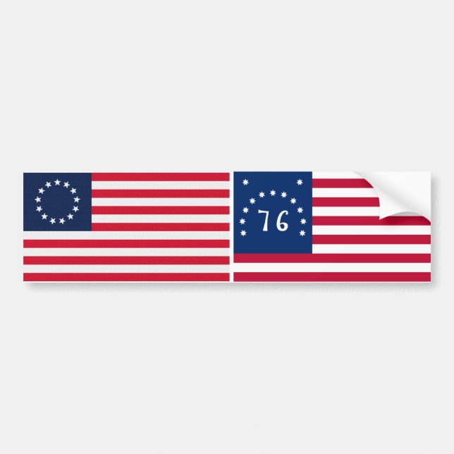 Betsy Ross 13 stjärnaamerikanska flaggan Bildekal (Framsidan)