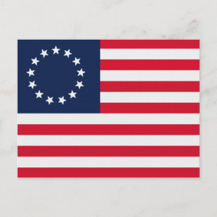 Betsy Ross 13 stjärnaamerikanska flaggan Vykort